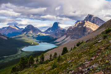 Bow Lake and Medicine Mountain in Banff National Park, Canada