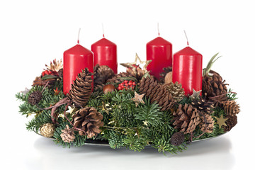Adventskranz als Freisteller
