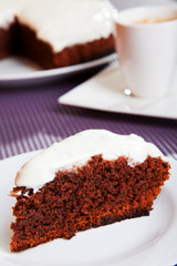 Chocolate cake with white cream