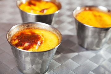 Homemade creme caramel