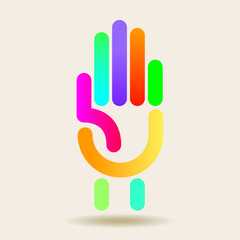 Colorful Hand graphic  