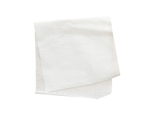 Blank paper napkin isolated on white background with clipping path