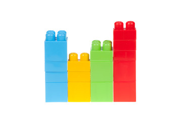 diagram of color plastic bricks, isolated on white