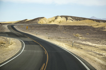 Death Valley, Nevada USA, road and hills