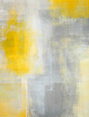 Szara i żółta sztuka abstrakcyjna - 90402083