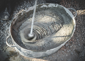 Mixing cement