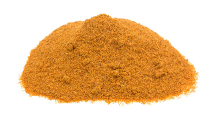 Portion of Cajun seasoning on a white background