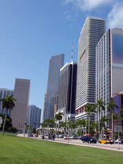 Fototapeta na wymiar Miami downtown day scene