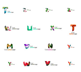 Set of universal company logo ideas, business icon collection