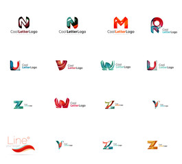 Set of universal company logo ideas, business icon collection