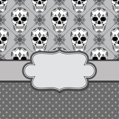 Vector vintage frame with skulls and text place