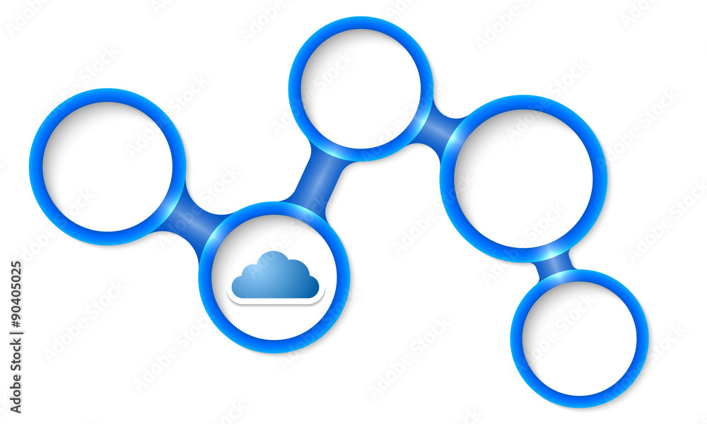 Poster abstract circular frames for your text and cloud
