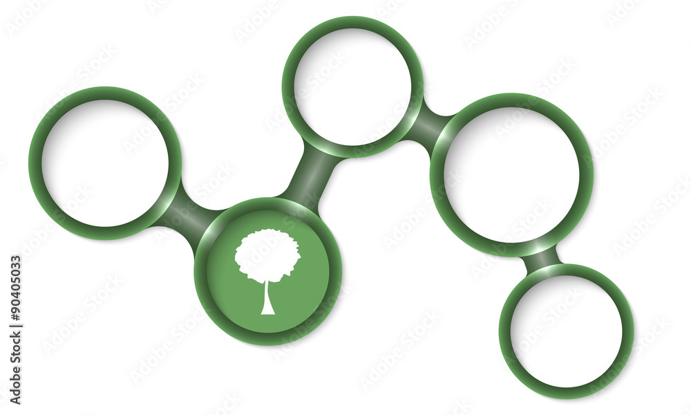 Poster Abstract circular frames for your text and tree symbol