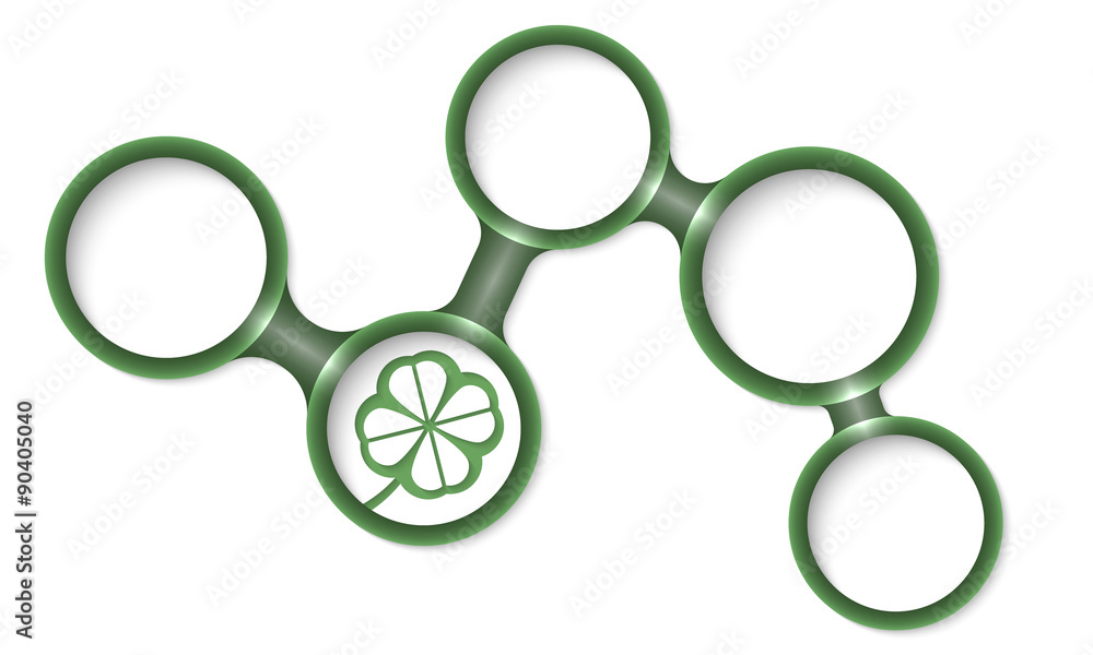 Poster abstract circular frames for your text and cloverleaf