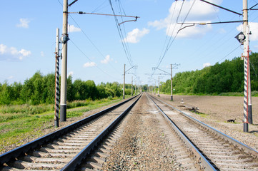 Fototapeta na wymiar Railroad in the countryside