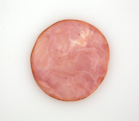 Slice of ham on a cutting board