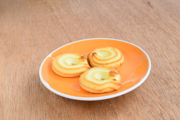 Cheese cookies in orange plate