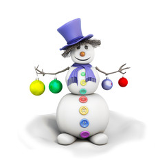 Snowman with Christmas toys