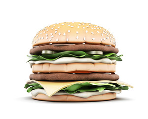 Big hamburger front view
