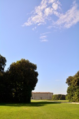 The royal palace of Caserta, the fountain, the park, in Italy.