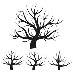 The abstract image - a silhouette of a lonely tree