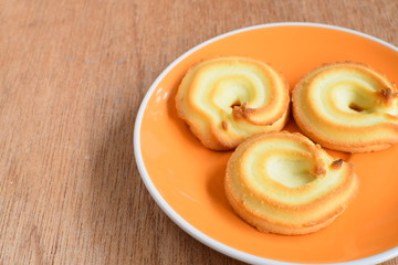 Cheese cookies in orange plate