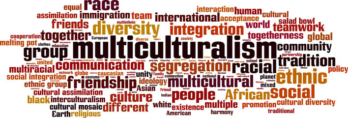 Multiculturalism word cloud concept. Vector illustration