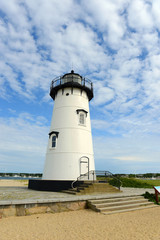 Edgartown Harbor Lighthouse at the entrance into Edgartown Harbor and Katama Bay, Martha's Vineyard, Massachusetts, USA. This historic lighthouse was built in 1828. © Wangkun Jia