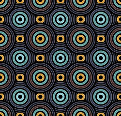 Fototapeta na wymiar Vector modern seamless colorful pattern overlapping circles , color blue background,textile print, abstract texture, fashion design, bed sheets or pillow pattern 