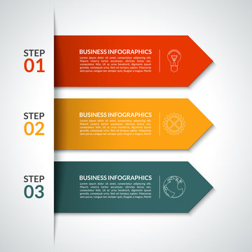Arrow infographic design template. Vector