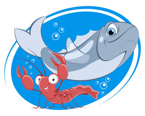 Naklejka premium Department of seafood