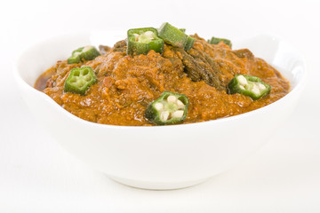 Bhindi Masala - Spiced okra in thick gravy. 
