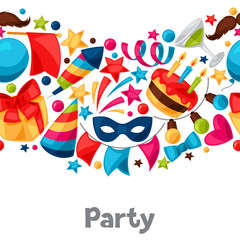Carnival show and party seamless pattern with celebration
