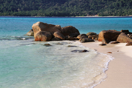 natural on the beach with reef 