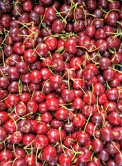 Red cherries background