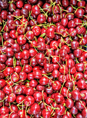 Red cherries background