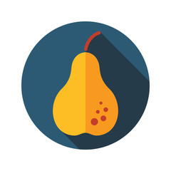 Pear flat icon with long shadow