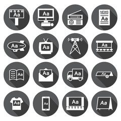 Advertising icon  Set,circular Labels