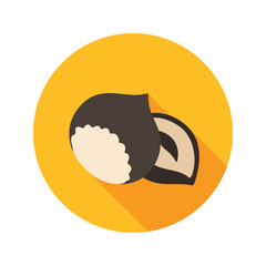 Nut flat icon with long shadow