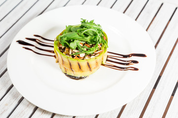 Dessert zucchini with nuts and chocolate