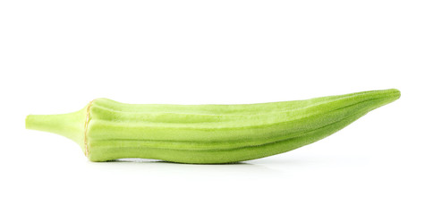 Okra (Bamia) isolated on white background.