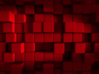 Red Cube Blocks Abstract Design Background