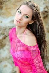 Fototapeta premium portrait of a beautiful girl glamorous girl