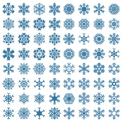 Set of snowflakes, vector illustration.