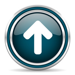 up arrow blue glossy web icon