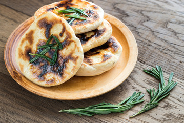 Grilled flatbreads with rosemary