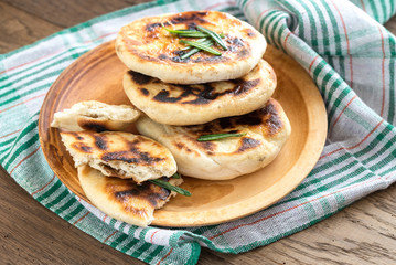 Grilled flatbreads with rosemary