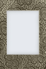 beige lace background closeup with copy space
