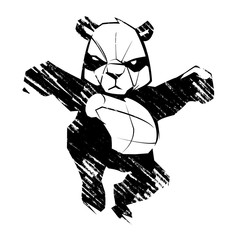 Sketch panda martial arts © oldstores