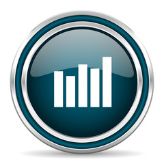 graph blue glossy web icon